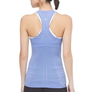 Lululemon Swiftly Tech Tank Womens 6 Blue Mesh Knit Racerback Athletic Training